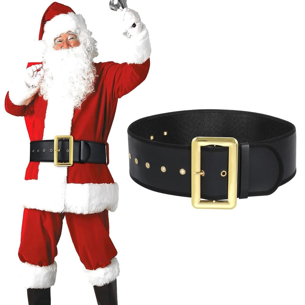 1031 Christmas Santa Belt for Adults - Black Pirate Belt - Santa Claus